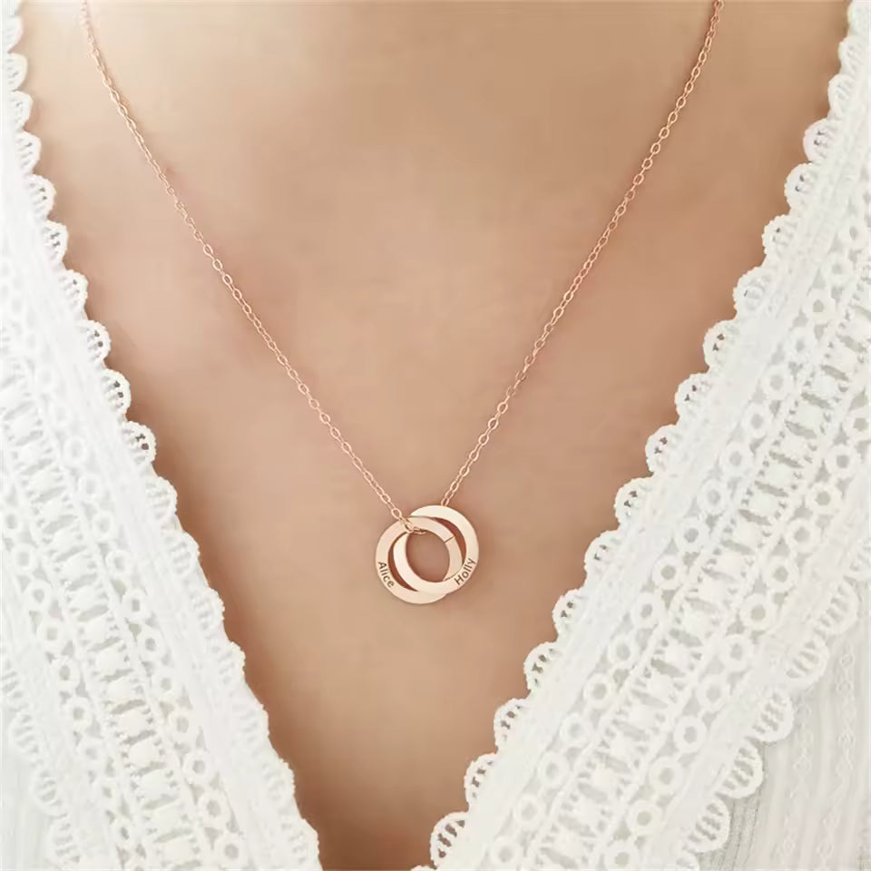 Collar Personalizado anillos rusos para mamá