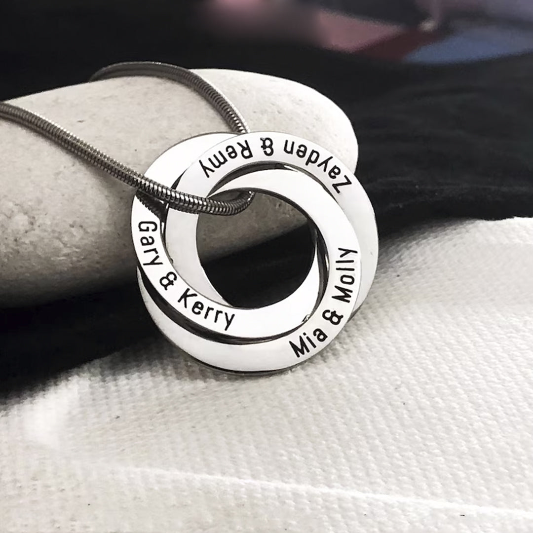 Collar Personalizado anillos rusos para mamá