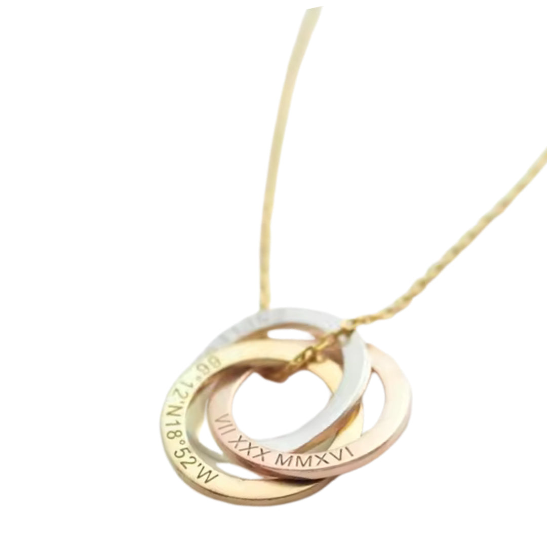 Collar Personalizado anillos rusos para mamá