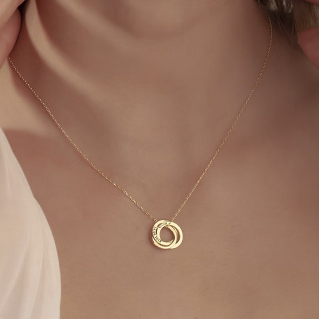 Collar Personalizado anillos rusos para mamá