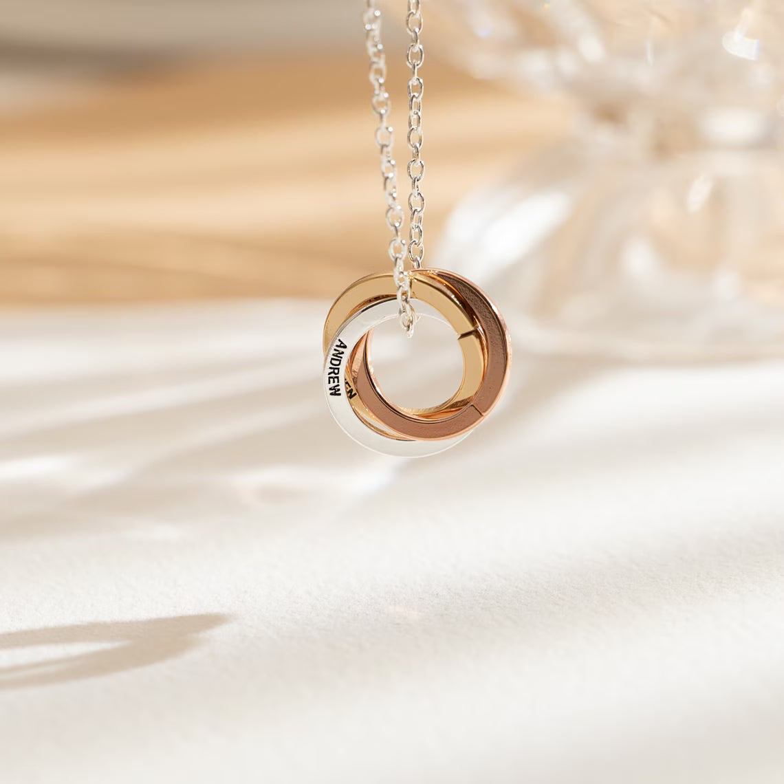 Collar Personalizado anillos rusos para mamá